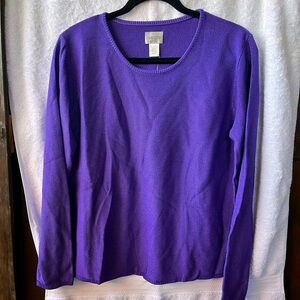 Chico’s Apparel Pebble Stitch L/S Pullover Hepatica; NWT; M/8